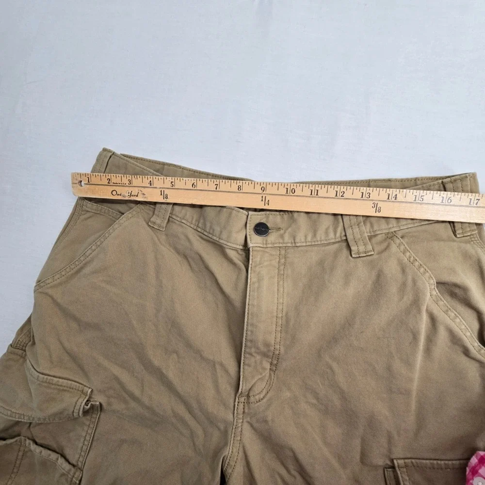 Carhartt Mens Rugged Flex Relaxed Fit Canvas Cargo Work Shorts Tan 36 BS3542-M